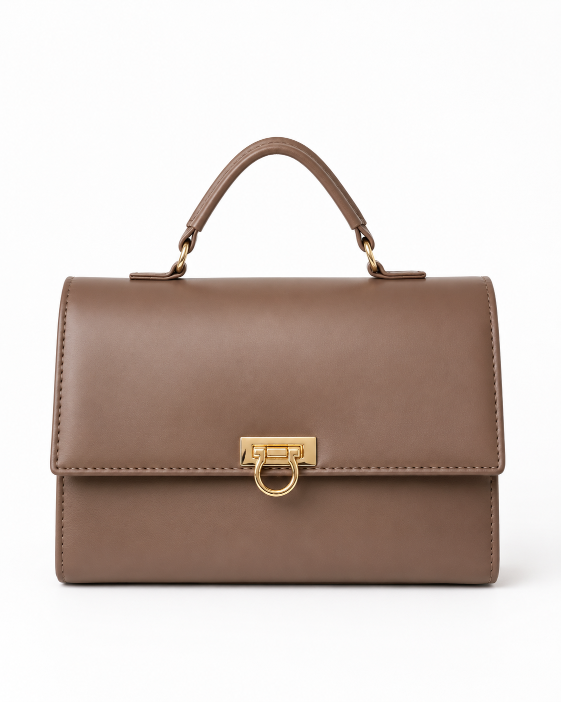 Elegance Luxe Top Handle Bag | Mocha Brown
