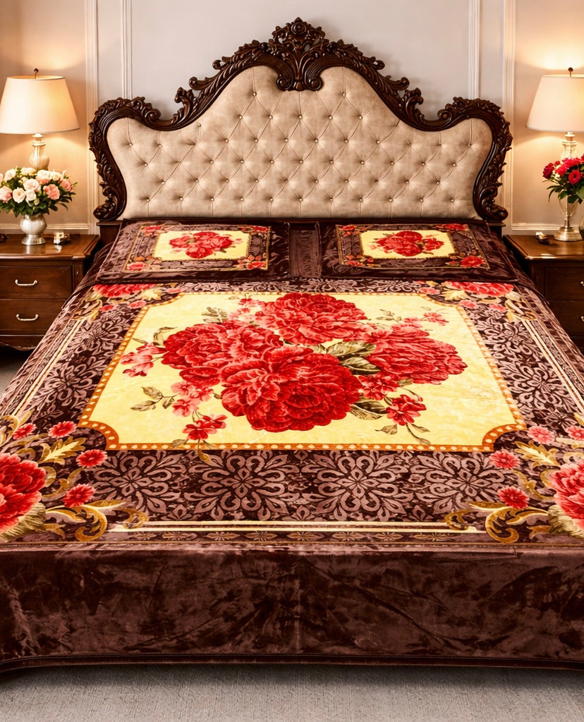 All Season Luxury Soft Cloudy Embossed Bedsheet Set 4 Piece