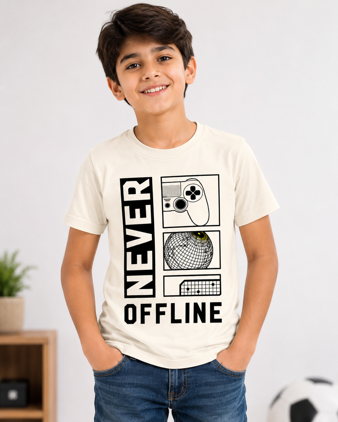 Never Offline Gamer Boys Shirt
