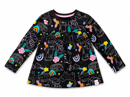 Premium Quality Girls Cute Cats & Rainbows Dress
