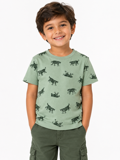 Premium Quality Boys Tiger Print Summer Shirt