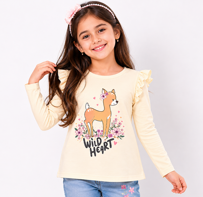 Wild Heart Deer Girls Shirt