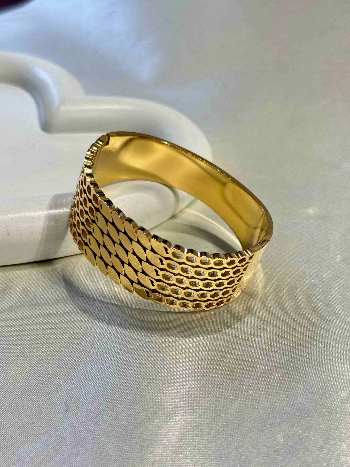 Golden Honeycomb Statement Cuff