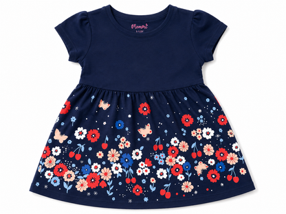 Midnight Blossom Girls Dress