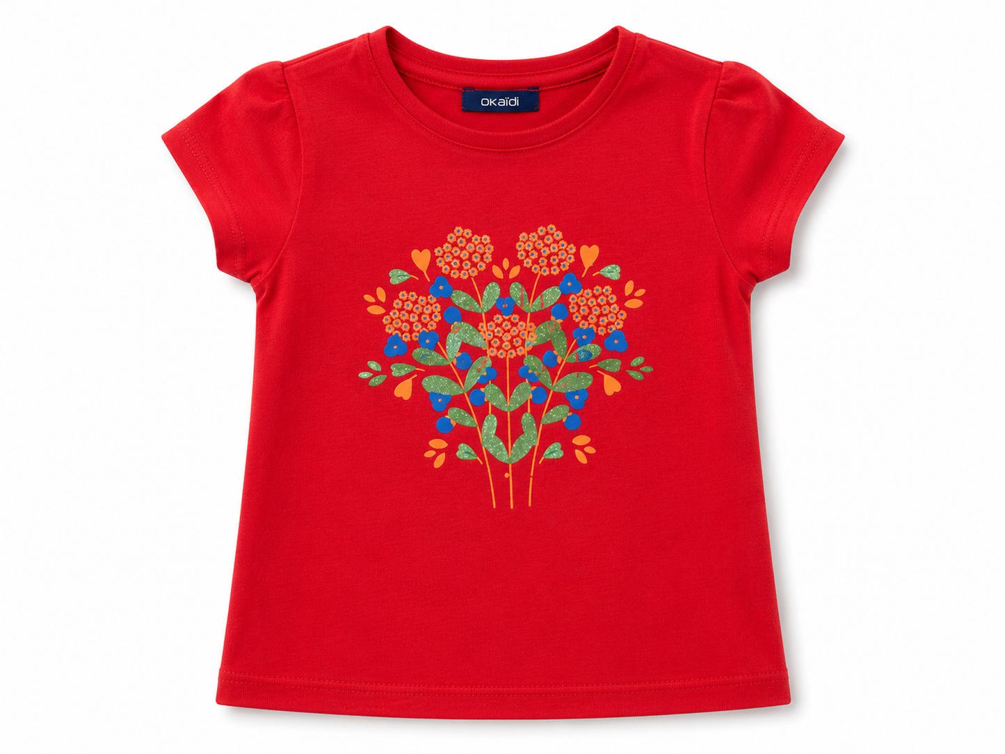 Premium Floral Heart Girls Summer T-Shirt