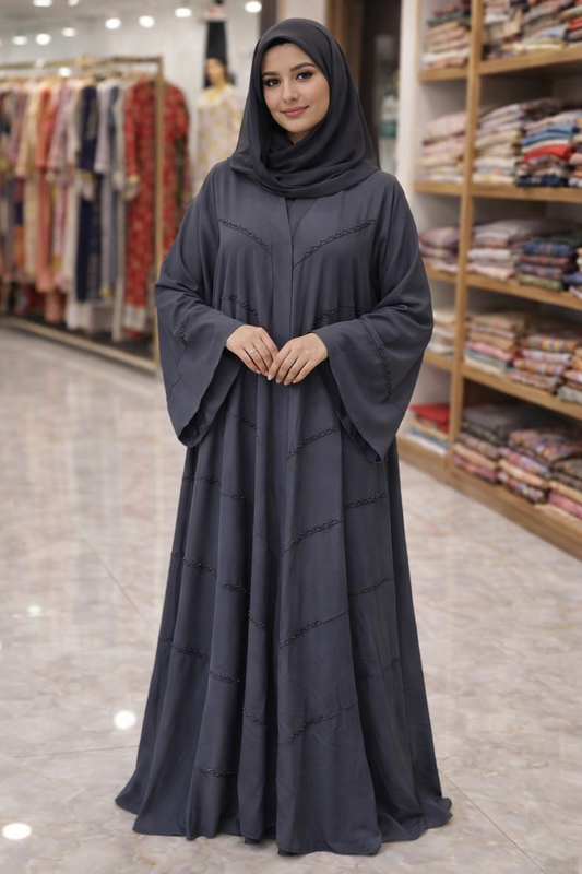 Imported Dark Grey Modern Abaya