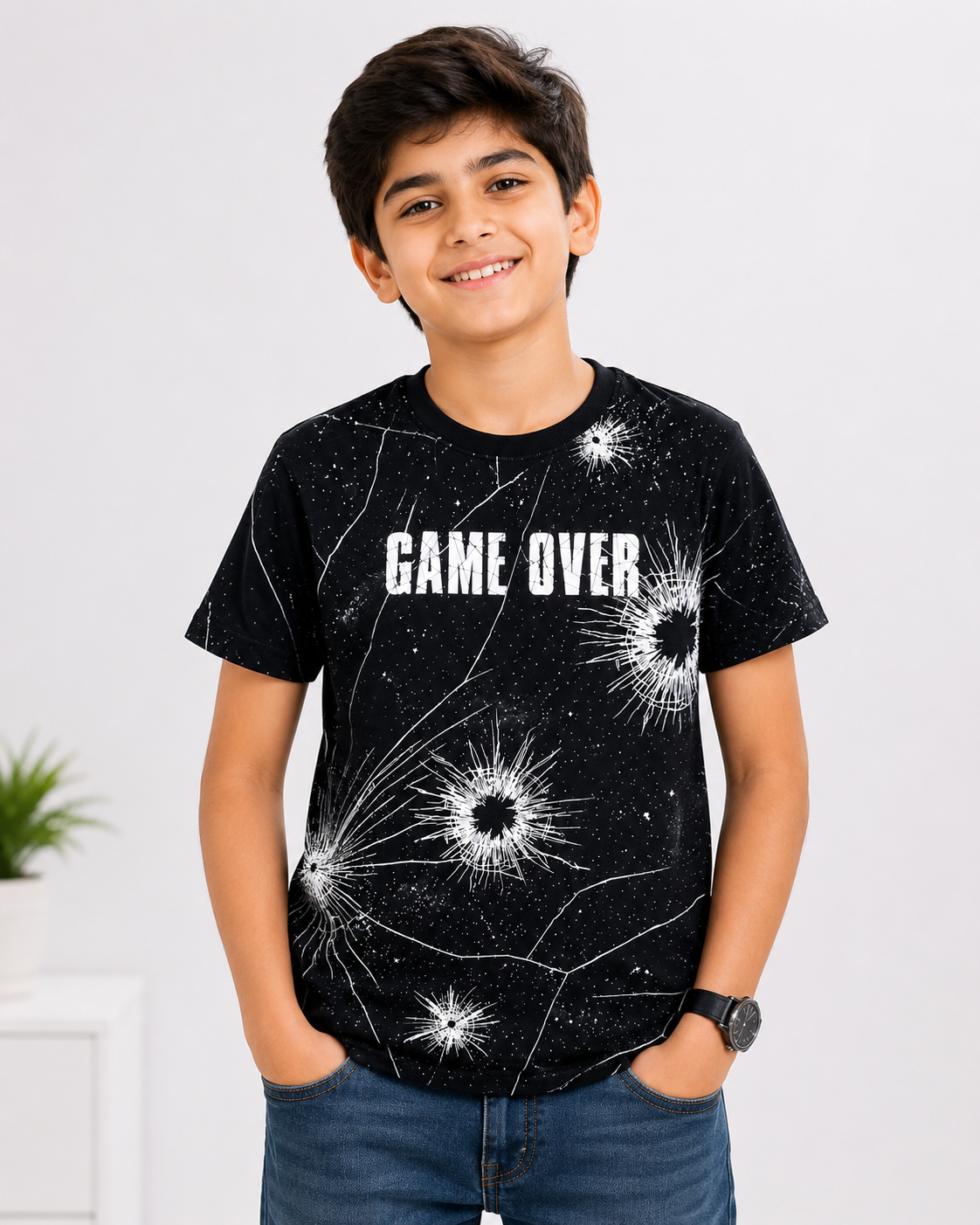 Game Over Graphic Boys Shirt