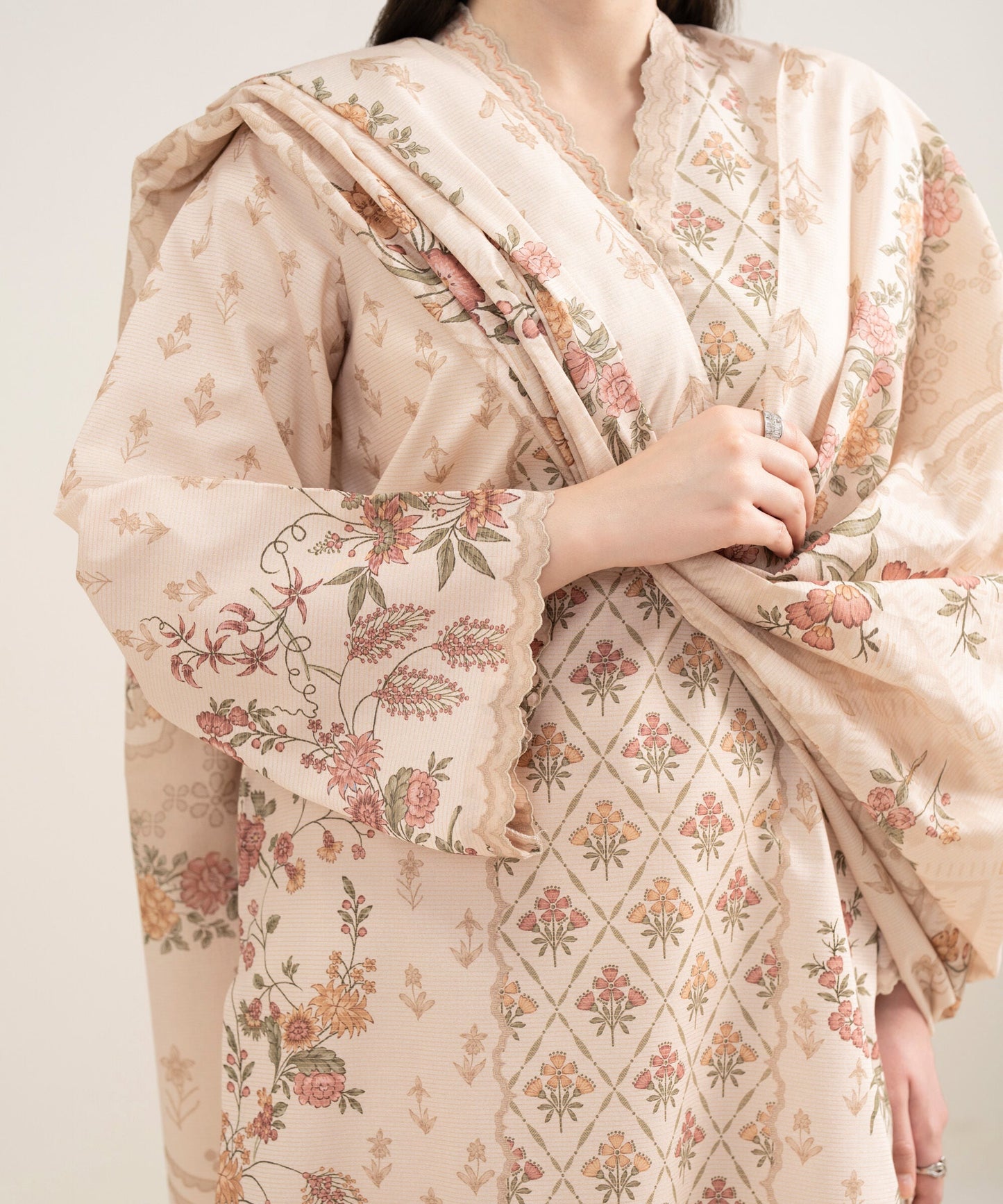 SAPPHIRE 3 PIECE - PRINTED ZARI LAWN SUIT