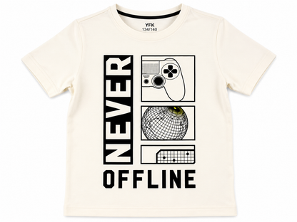 Never Offline Gamer Boys Shirt